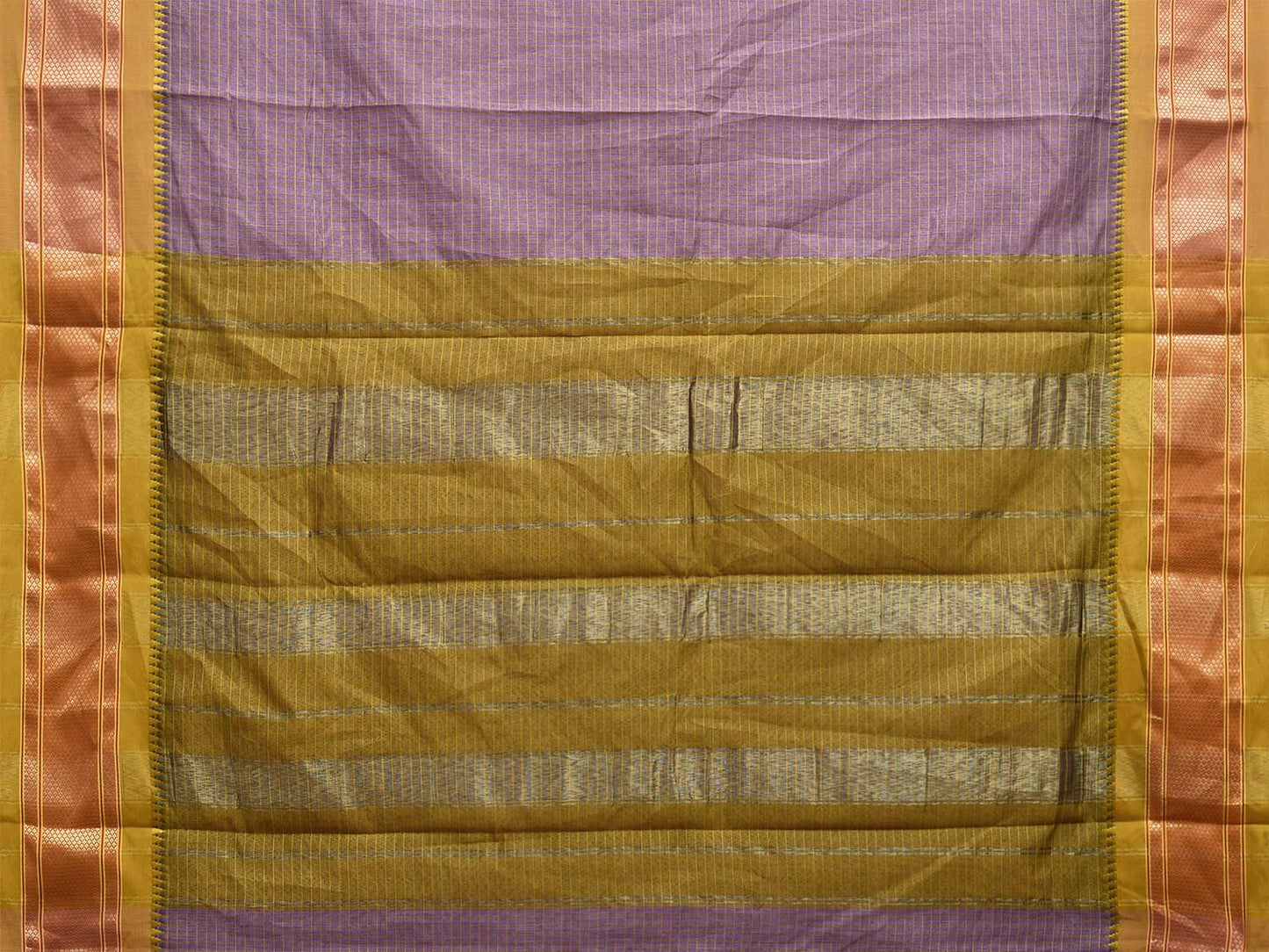 Grey and Olive Bamboo Cotton Saree with Checks Design No Blouse bc0713