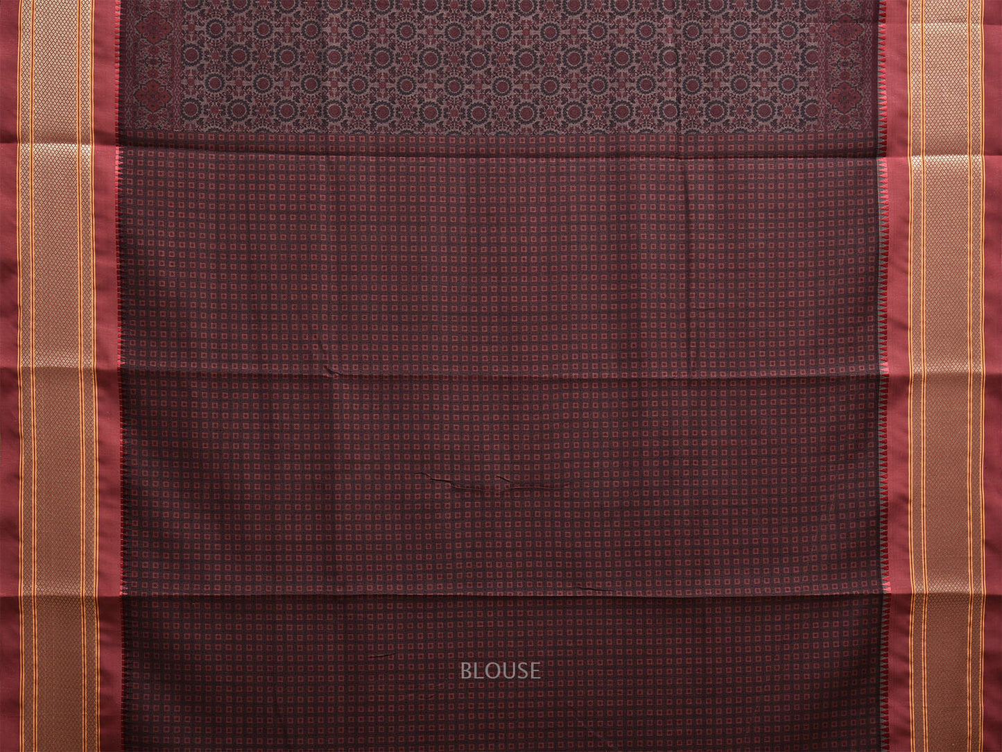 Maroon Bamboo Cotton Saree with Digital Print Design bc0718