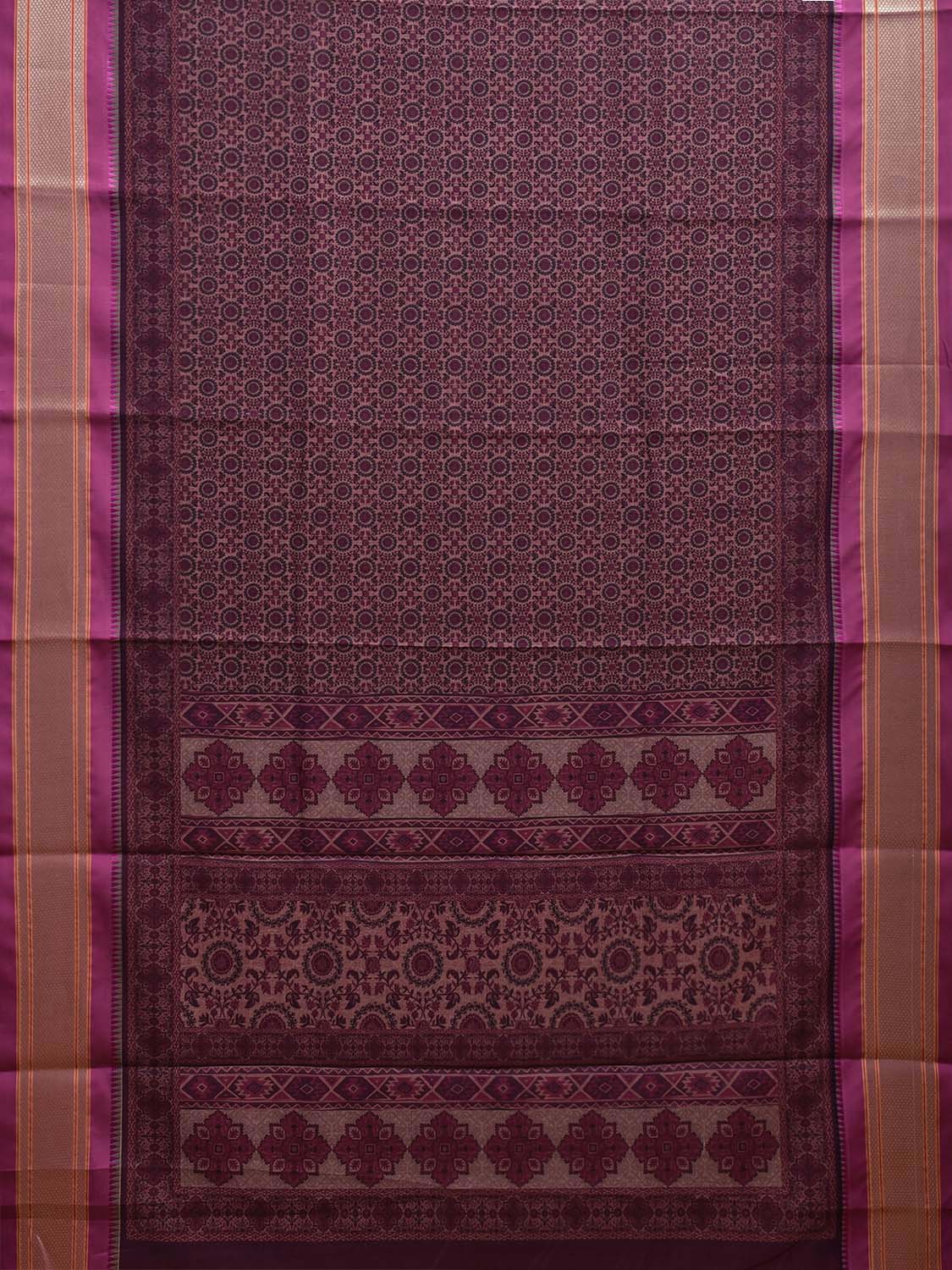 Pink Bamboo Cotton Saree with Digital Print Design bc0720