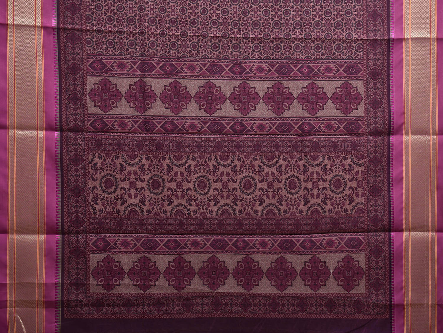 Pink Bamboo Cotton Saree with Digital Print Design bc0720