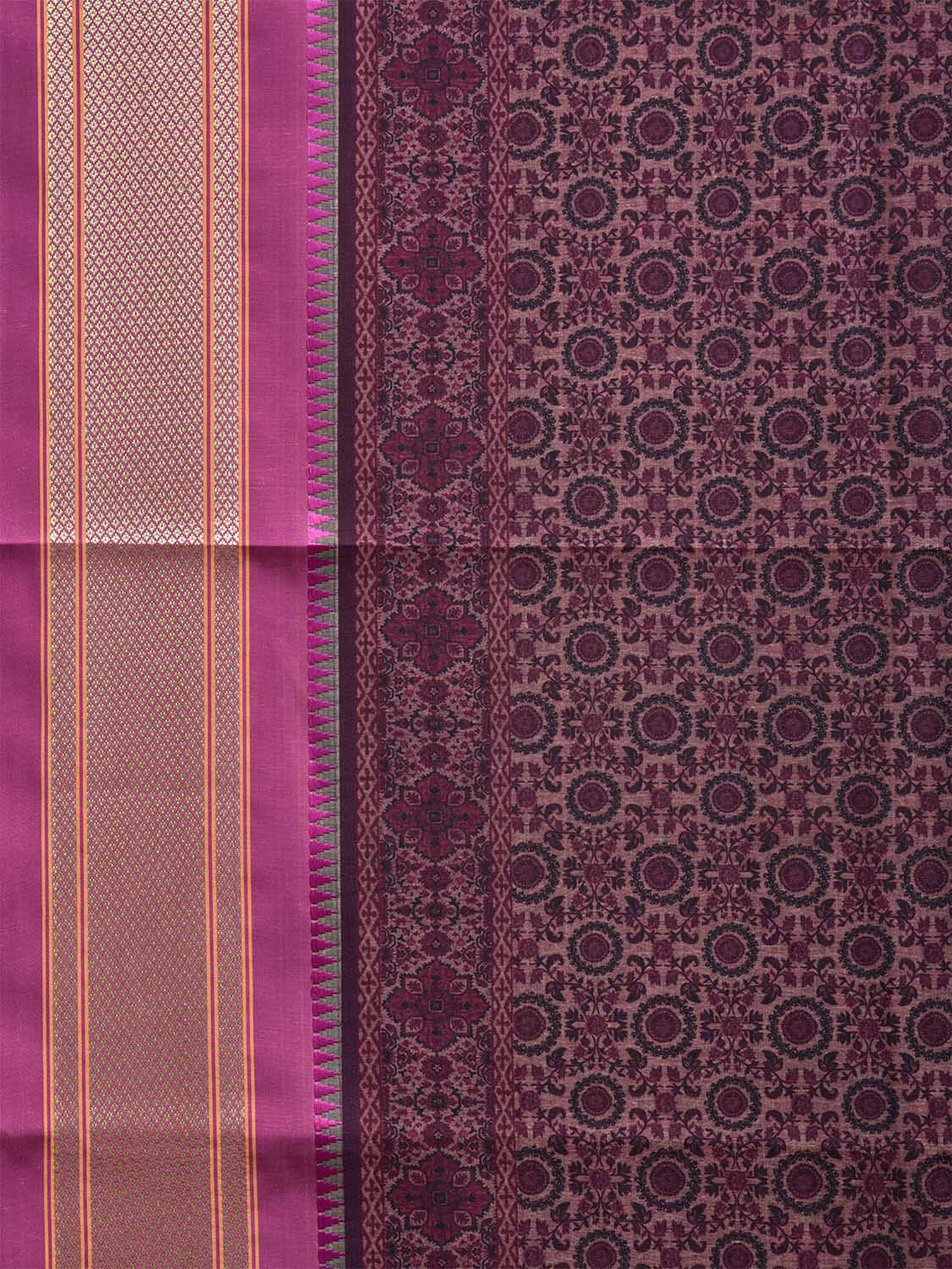 Pink Bamboo Cotton Saree with Digital Print Design bc0720