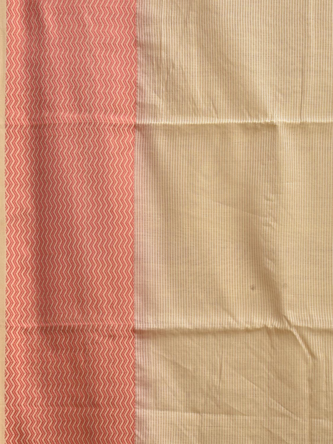 Light Yellow and Peach Bamboo Cotton Saree with Strips Design No Blouse bc0893