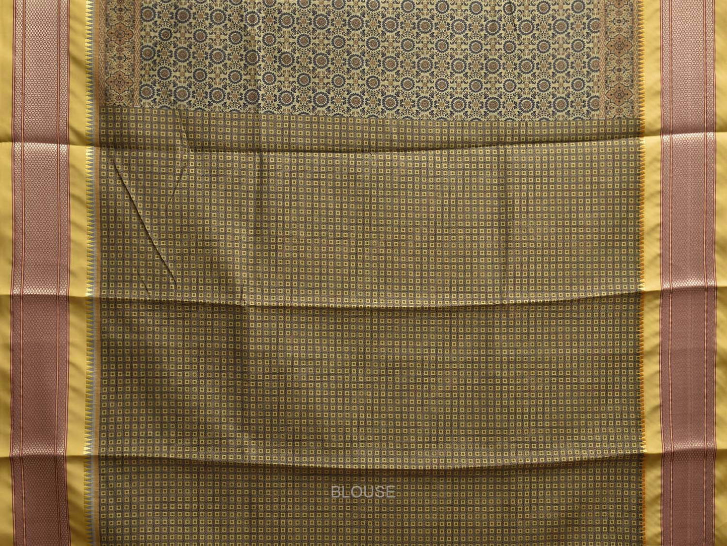 Yellow Bamboo Cotton Saree with Digital Print Design bc0905