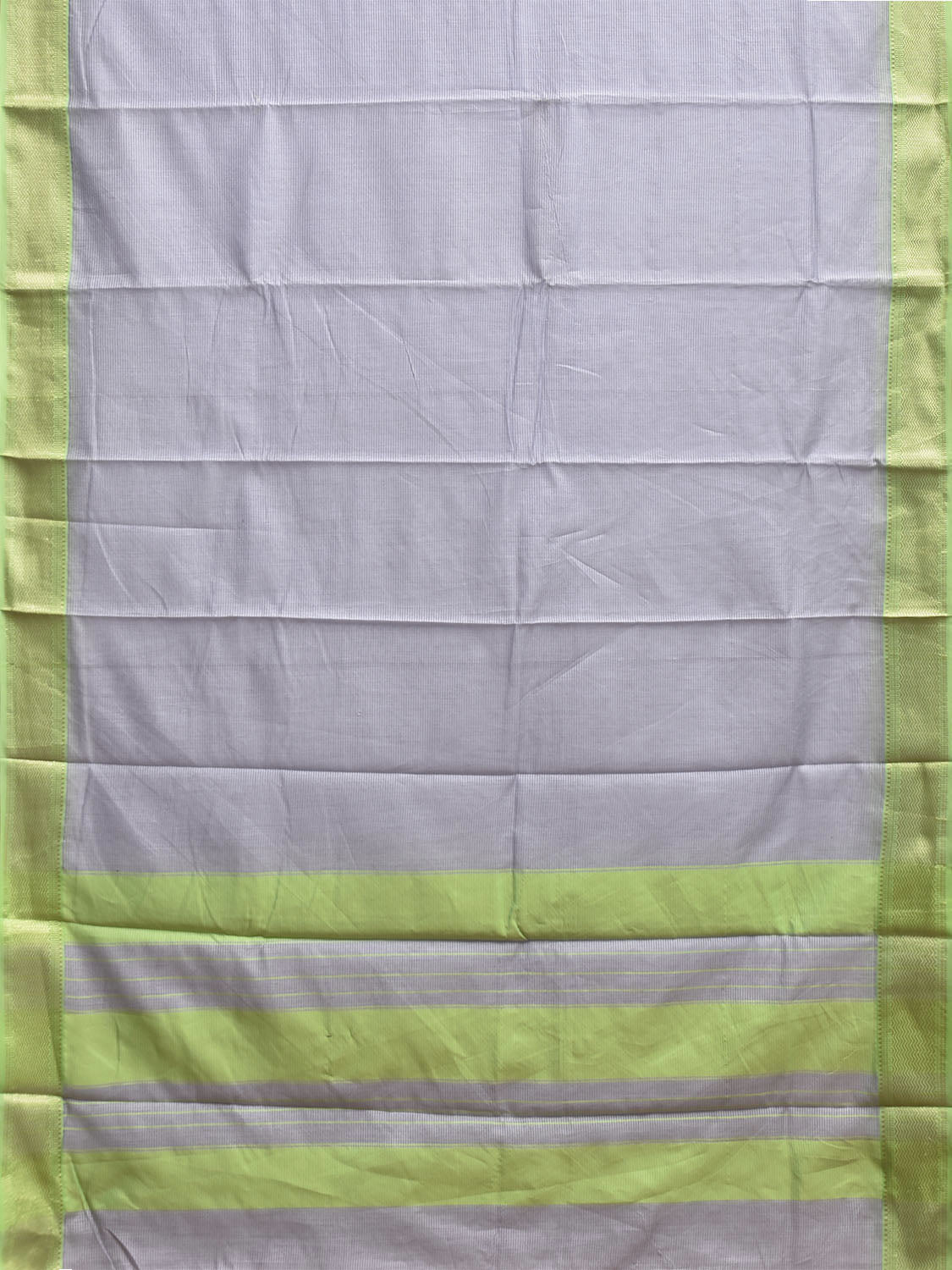 Light Blue and Light Green Bamboo Cotton Saree with Strips Design No Blouse bc0916