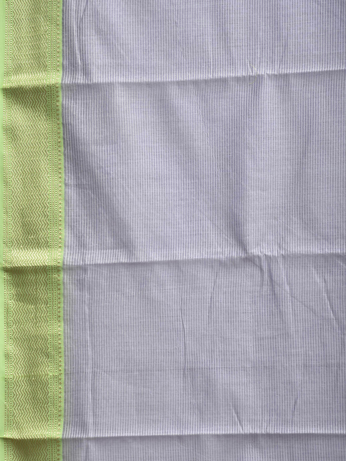 Light Blue and Light Green Bamboo Cotton Saree with Strips Design No Blouse bc0916