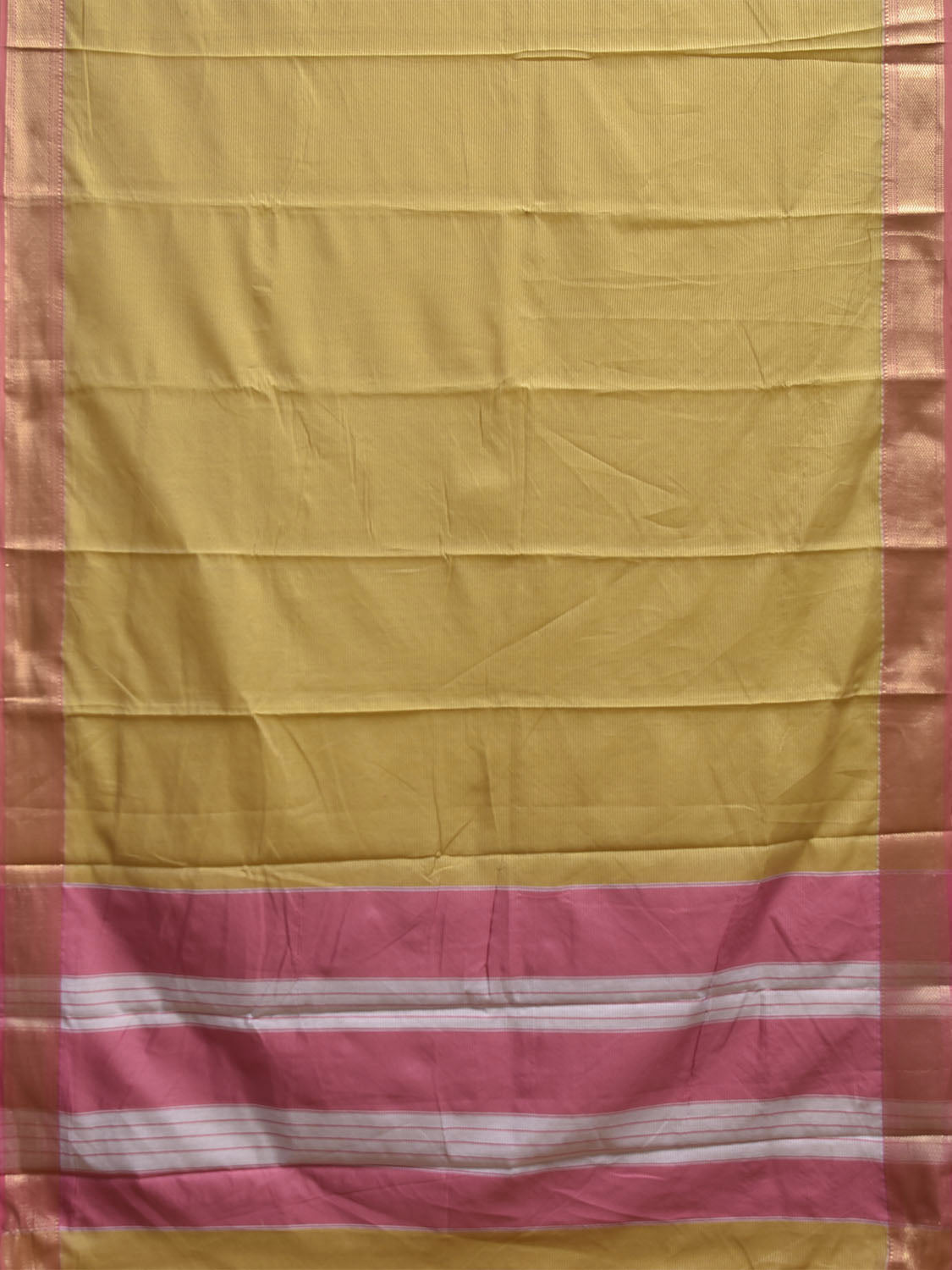 Light Green and Pink Bamboo Cotton Saree with Strips Design No Blouse bc0919