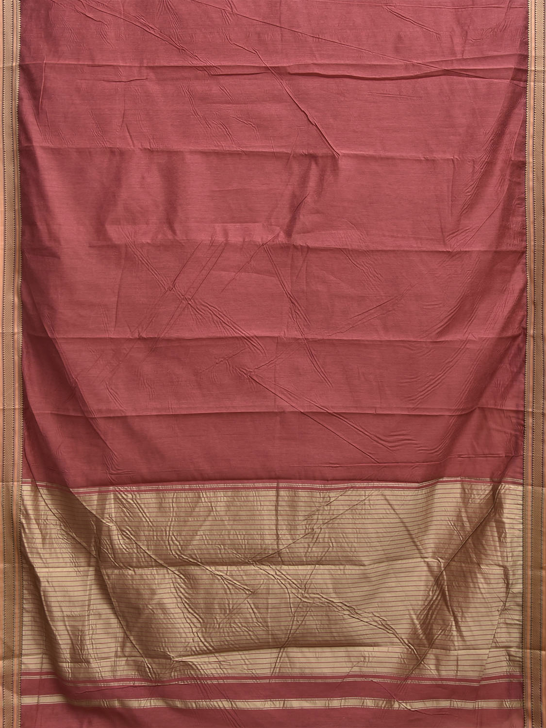 Light Burgundy and Mustar Bamboo Cotton Plain Saree with Contrast Pallu Design No Blouse bc1047