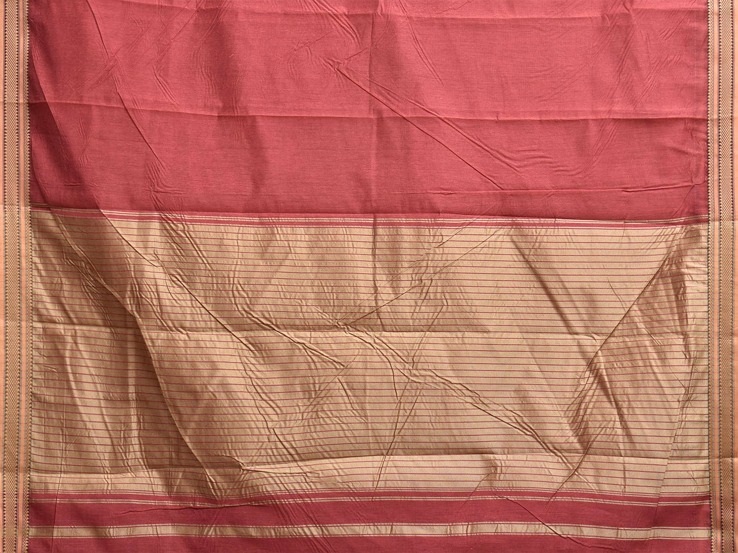 Light Burgundy and Mustar Bamboo Cotton Plain Saree with Contrast Pallu Design No Blouse bc1047