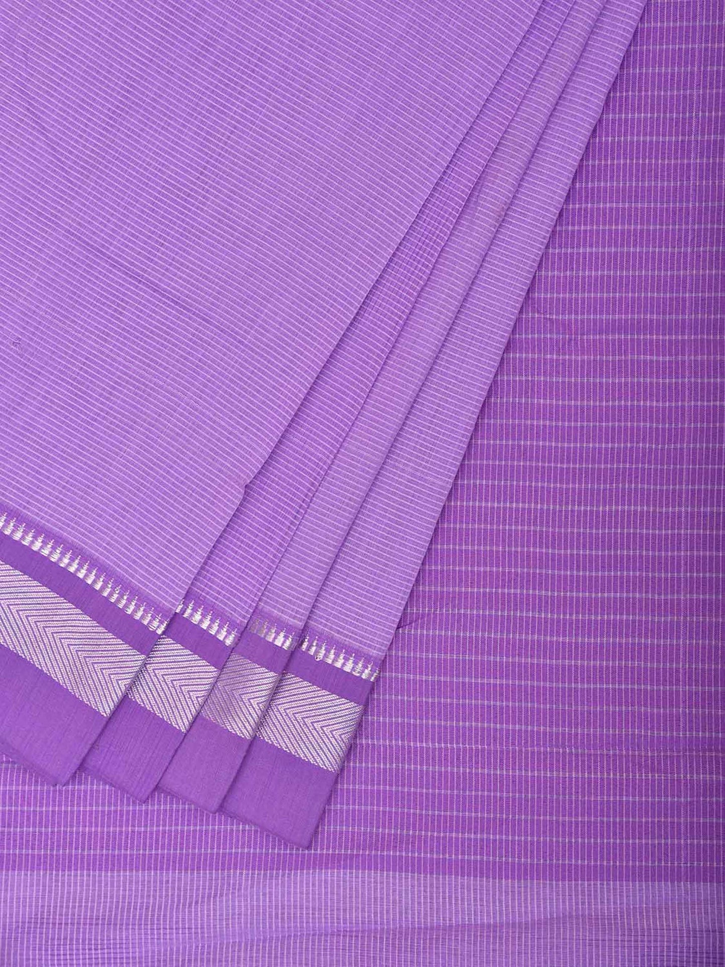 Lavender Bamboo Cotton Saree with Strips Design No Blouse bc1097