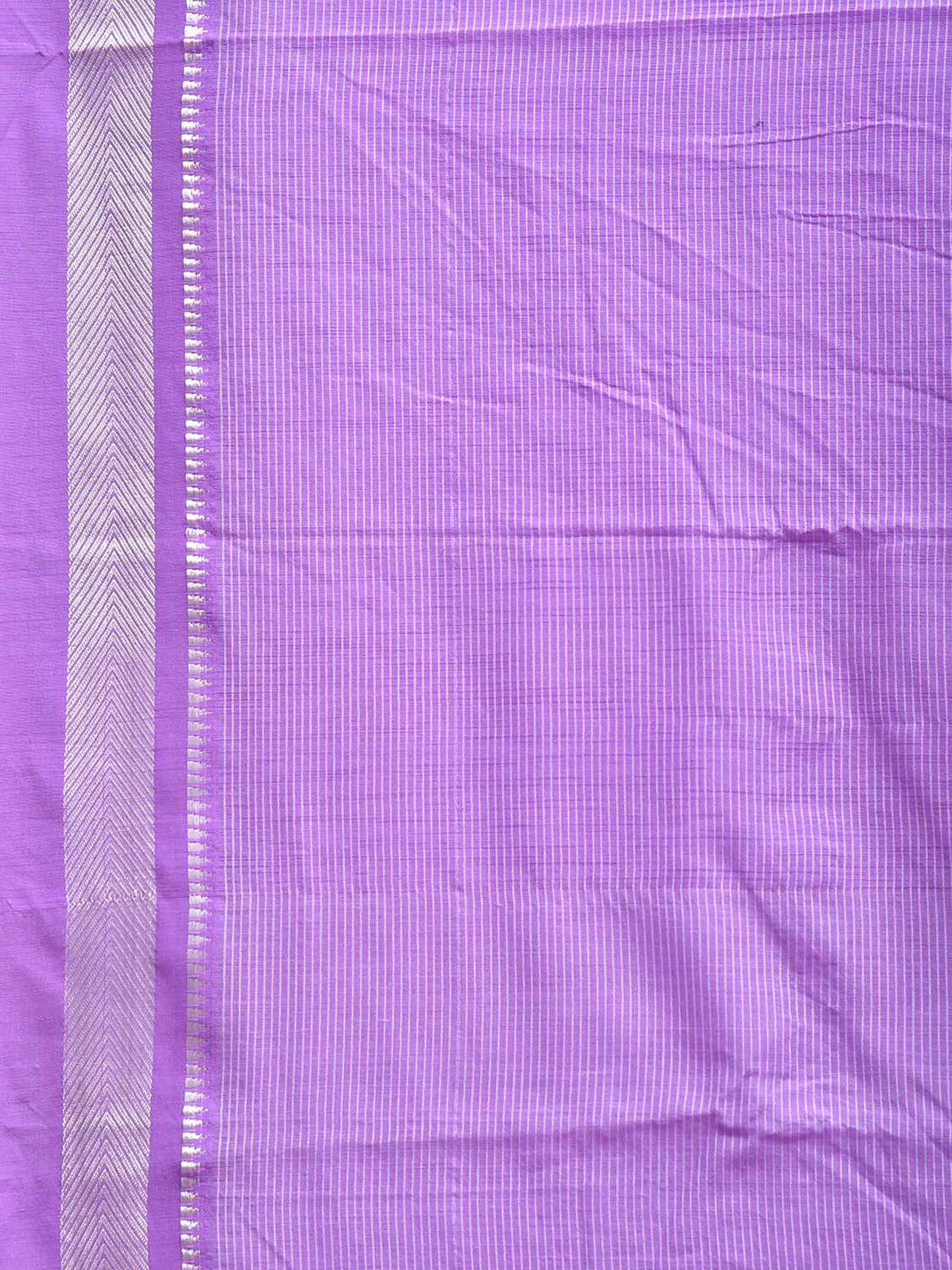 Lavender Bamboo Cotton Saree with Strips Design No Blouse bc1097