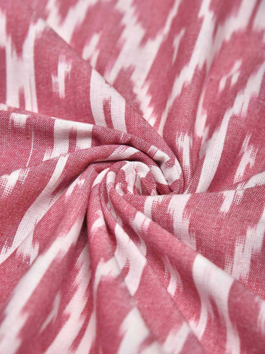 Pink and White Pochampally Ikat Cotton Handloom King Size Bedsheet with Grill Design 90 x 108 Inches with Pillow Covers bd0068