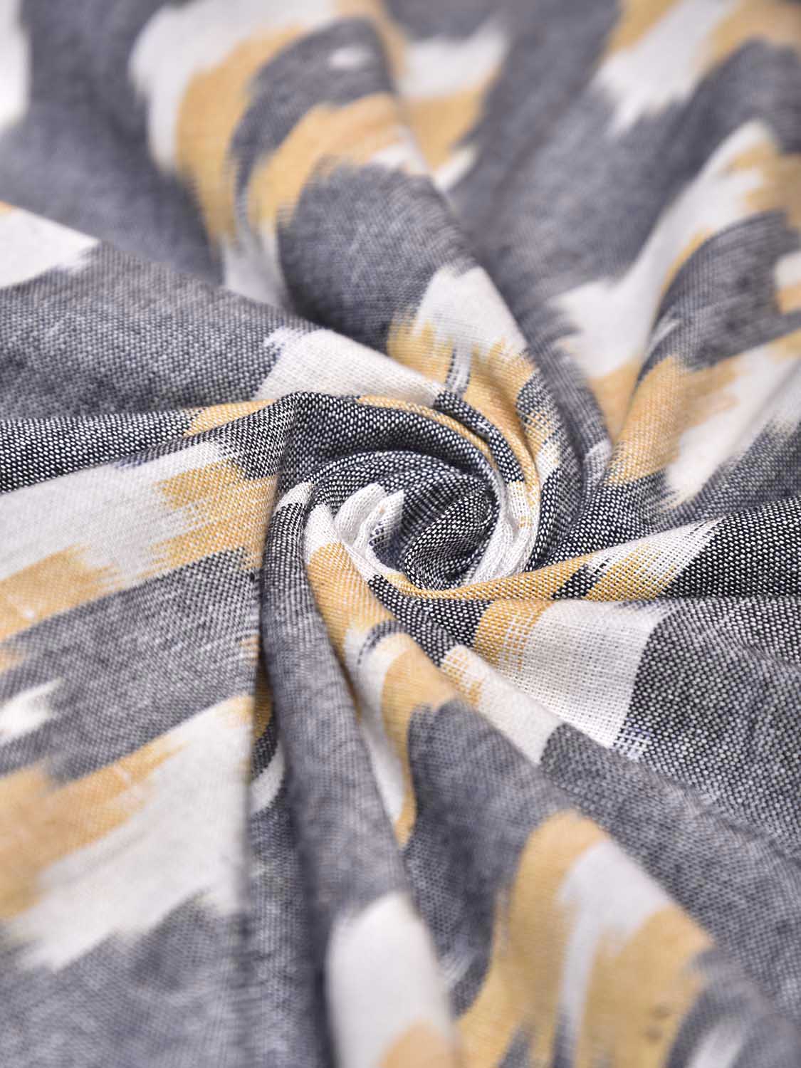 Grey and White Pochampally Ikat Cotton Handloom King Size Bedsheet with Buta Design 90 x 108 Inches with Pillow Covers bd0069