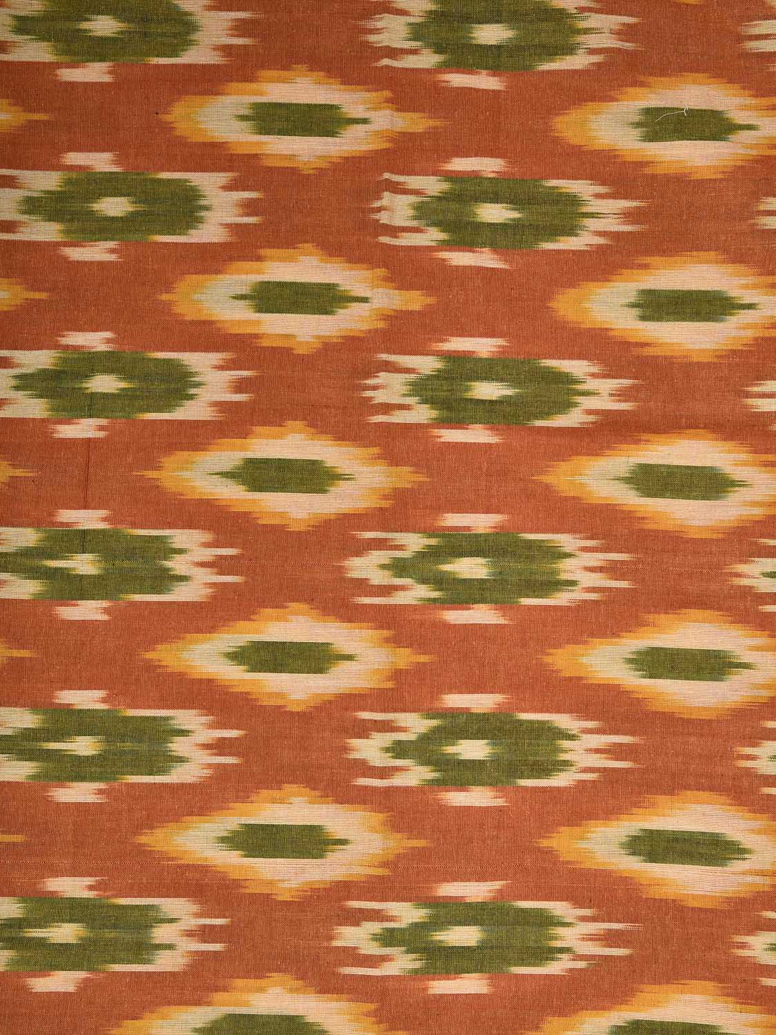 Orange and Cream Pochampally Ikat Cotton Handloom King Size Bedsheet with Buta Design 90 x 108 Inches with Pillow Covers bd0070