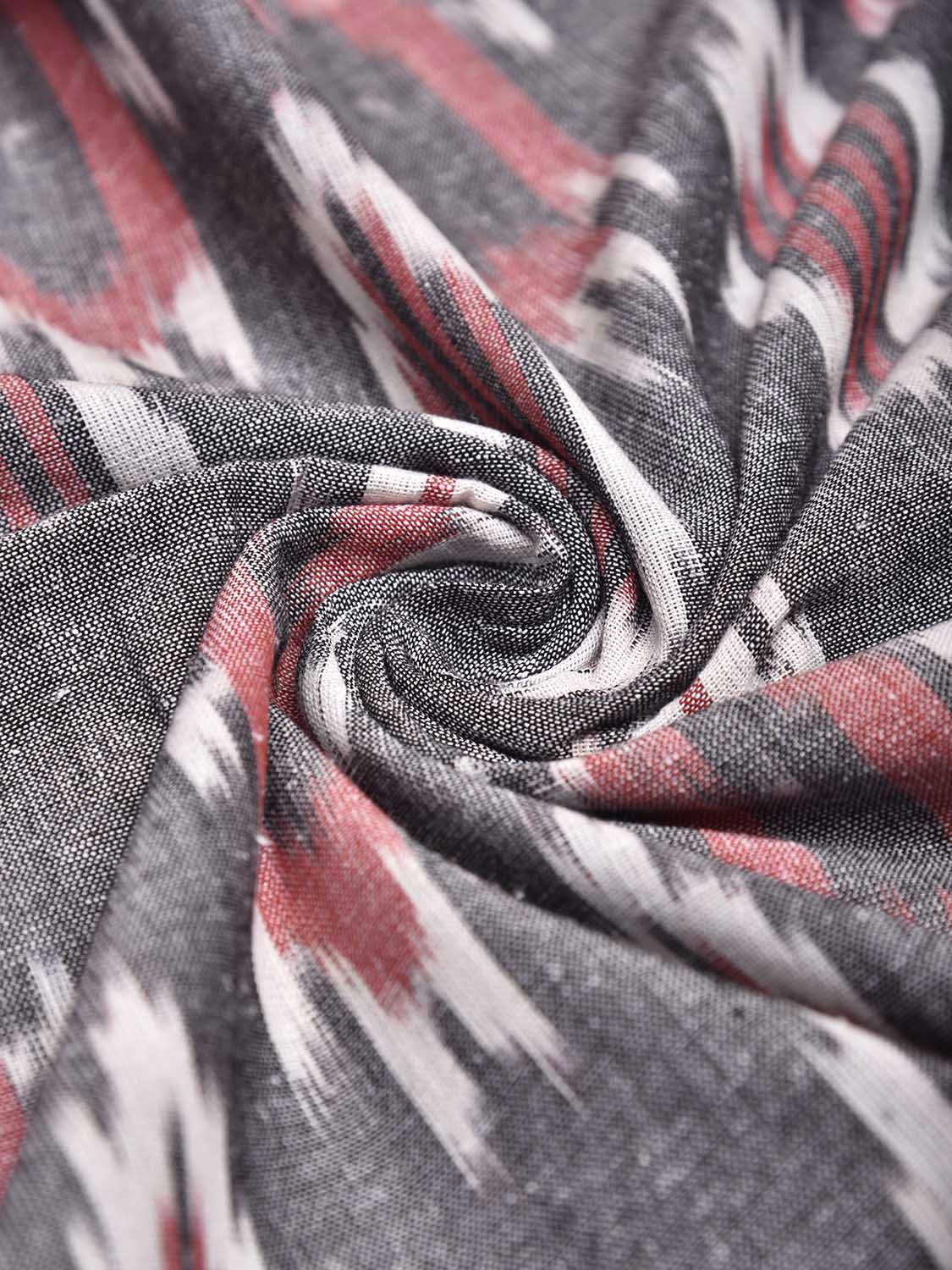 Grey and White Pochampally Ikat Cotton Handloom King Size Bedsheet with Buta Design 90 x 108 Inches with Pillow Covers bd0071