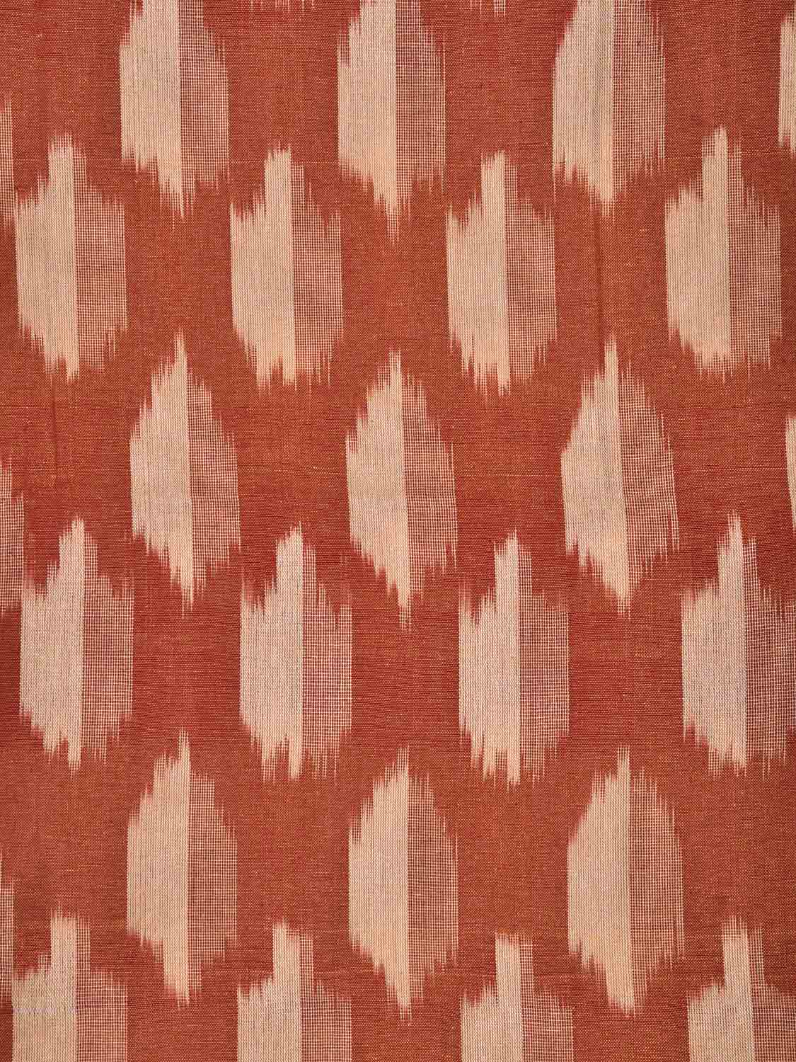 Orange and Cream Pochampally Ikat Cotton Handloom King Size Bedsheet with Buta Design 90 x 108 Inches with Pillow Covers bd0073