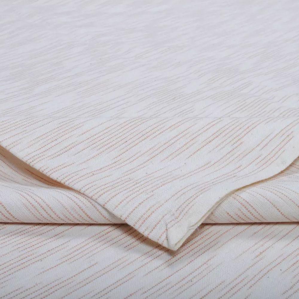 Beige Ikat Cotton 2.5mts Fabric With Lines Design F0011