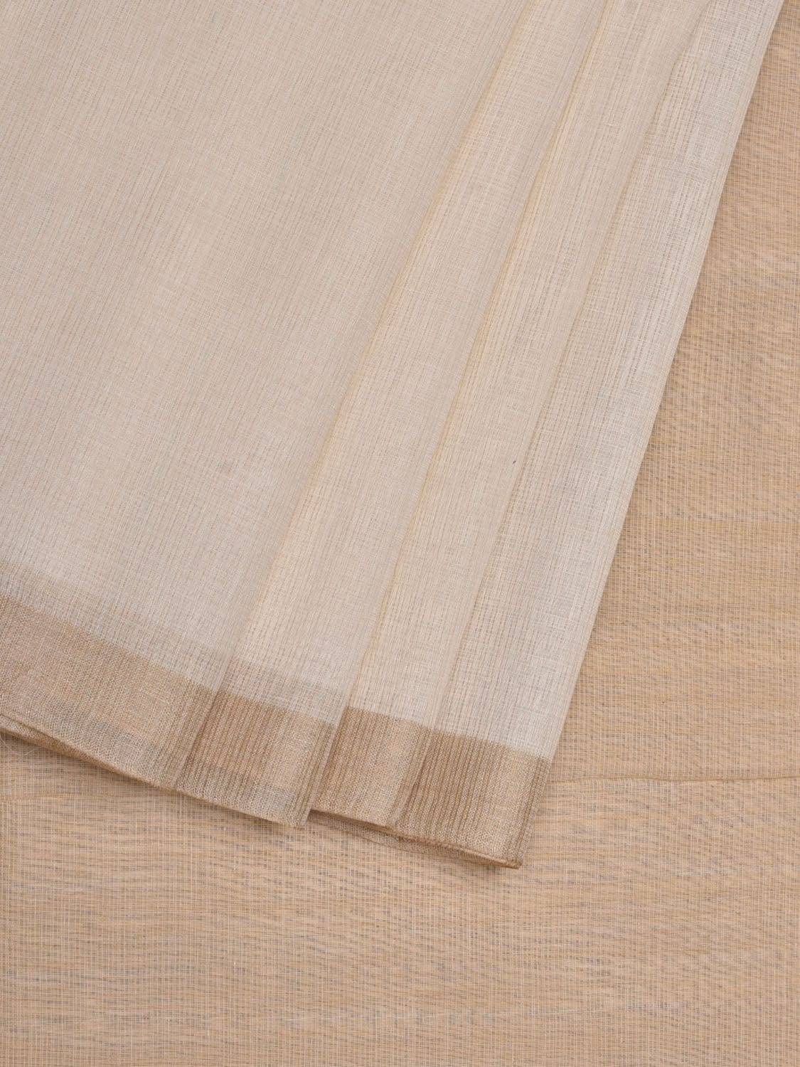 Beige Maheshwari Cotton Silk Handloom Saree with Contrast Pallu Desgin m0143