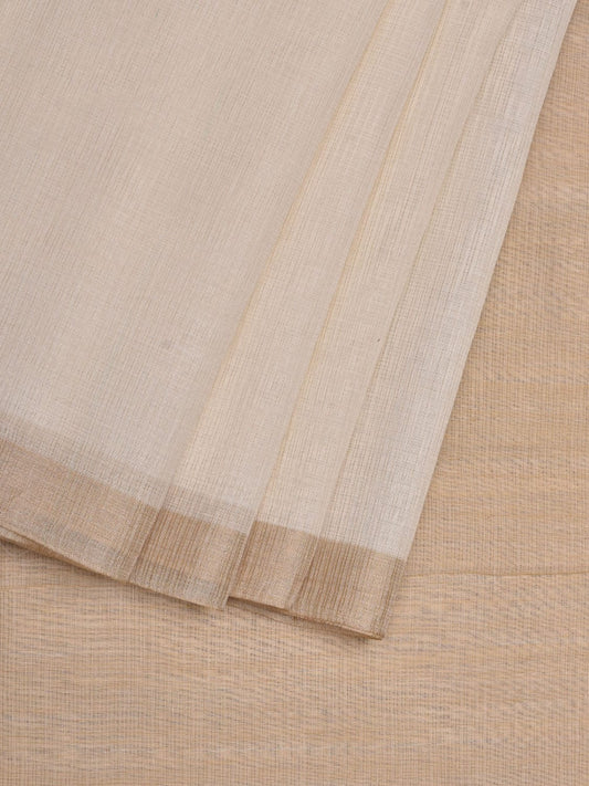 Beige Maheshwari Cotton Silk Handloom Saree with Contrast Pallu Desgin m0143