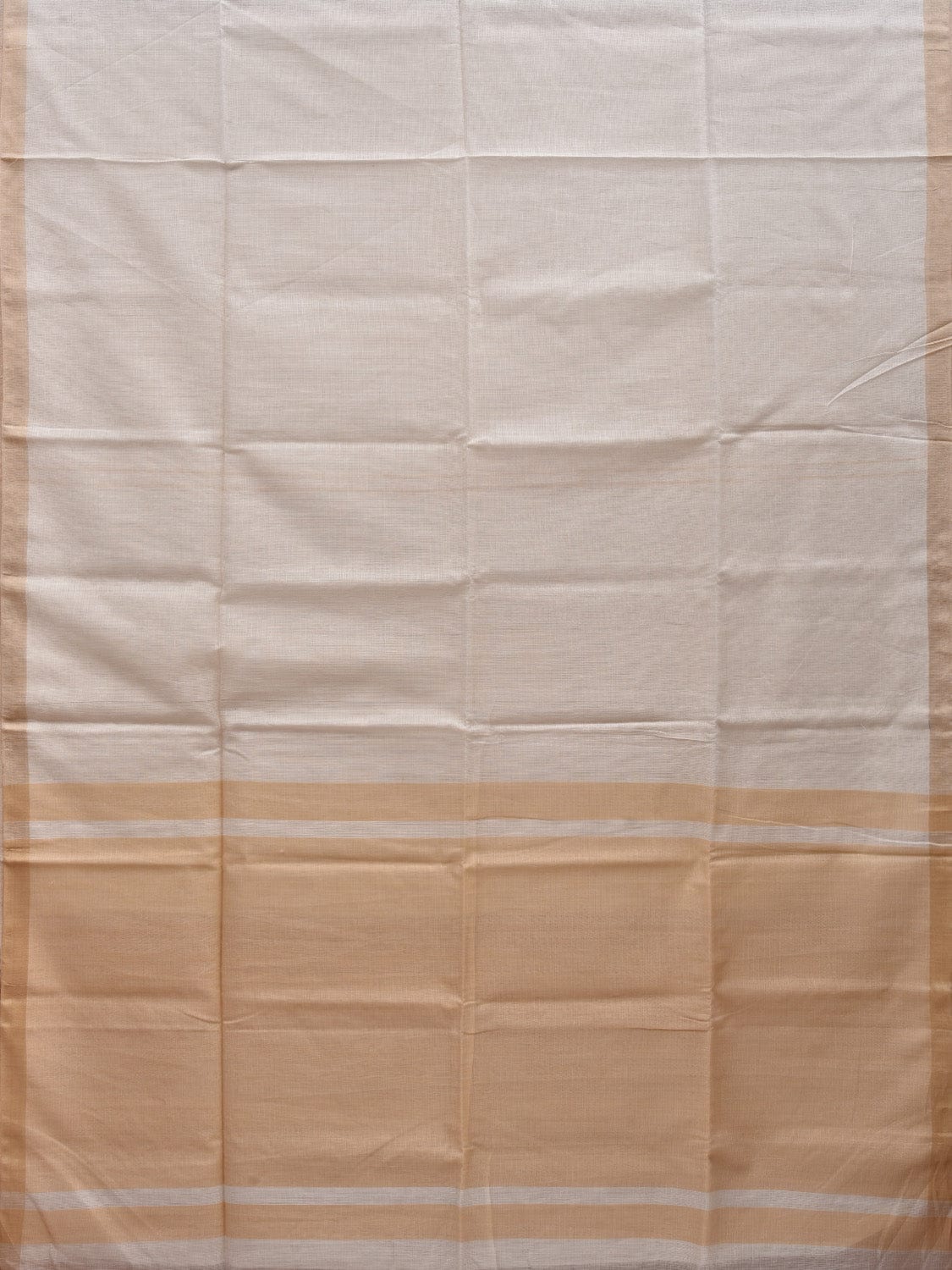 Beige Maheshwari Cotton Silk Handloom Saree with Contrast Pallu Desgin m0143