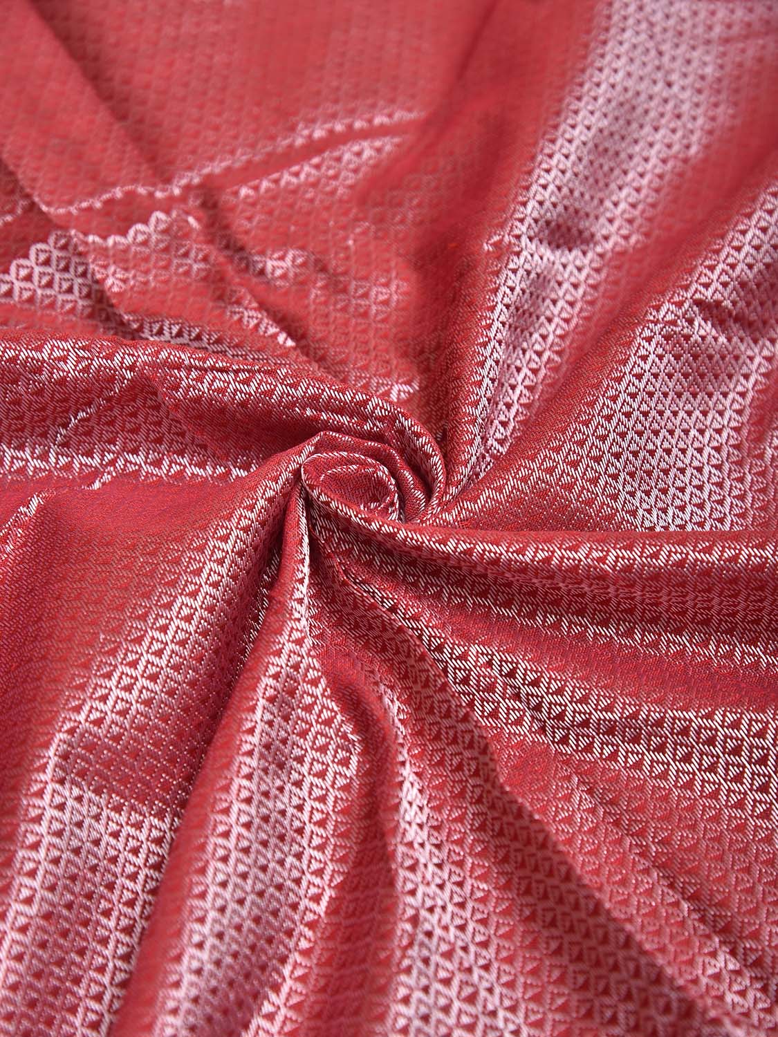 Red Jacquard Cotton Viscose Blouse with Border Design 1mt Length 45 Inches Width BL0021