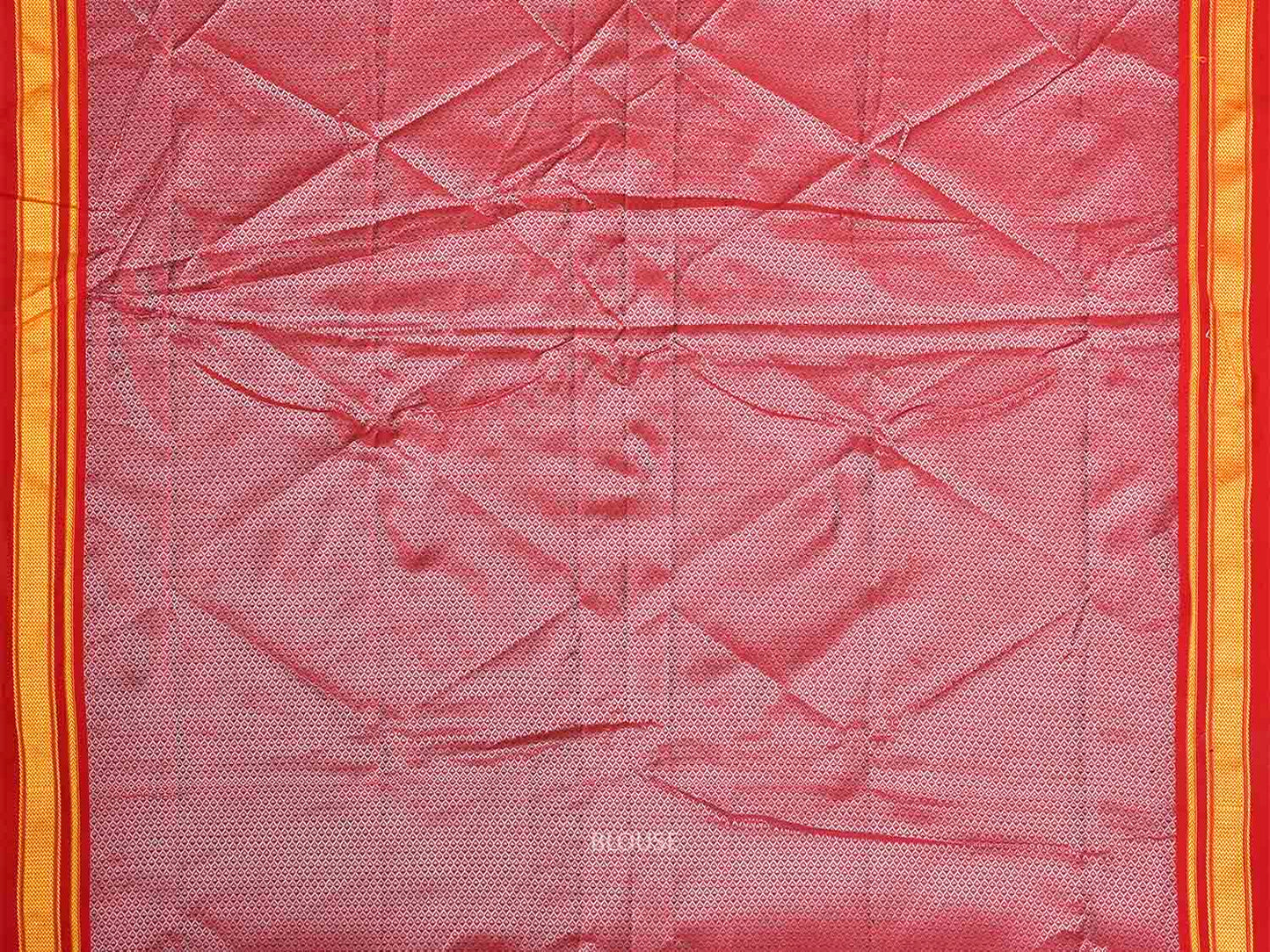 Red Jacquard Cotton Viscose Blouse with Border Design 1mt Length 45 Inches Width BL0021