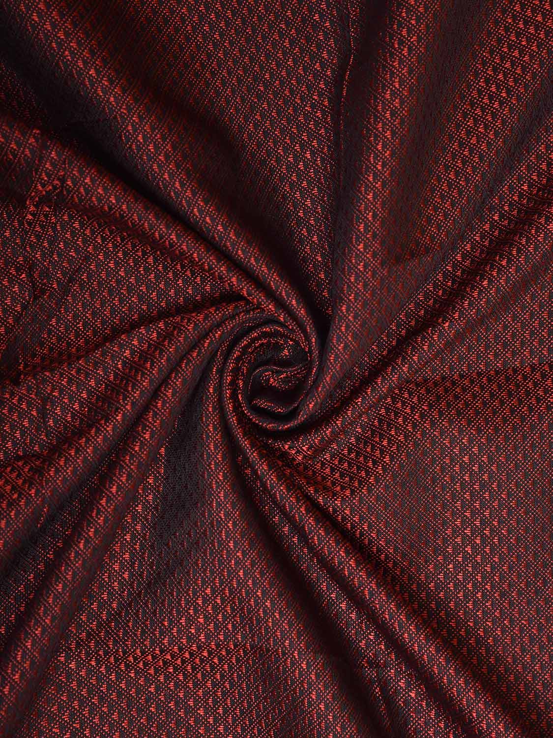 Maroon and Red Jacquard Cotton Viscose Blouse with Border Design 1mt Length 45 Inches Width BL0026