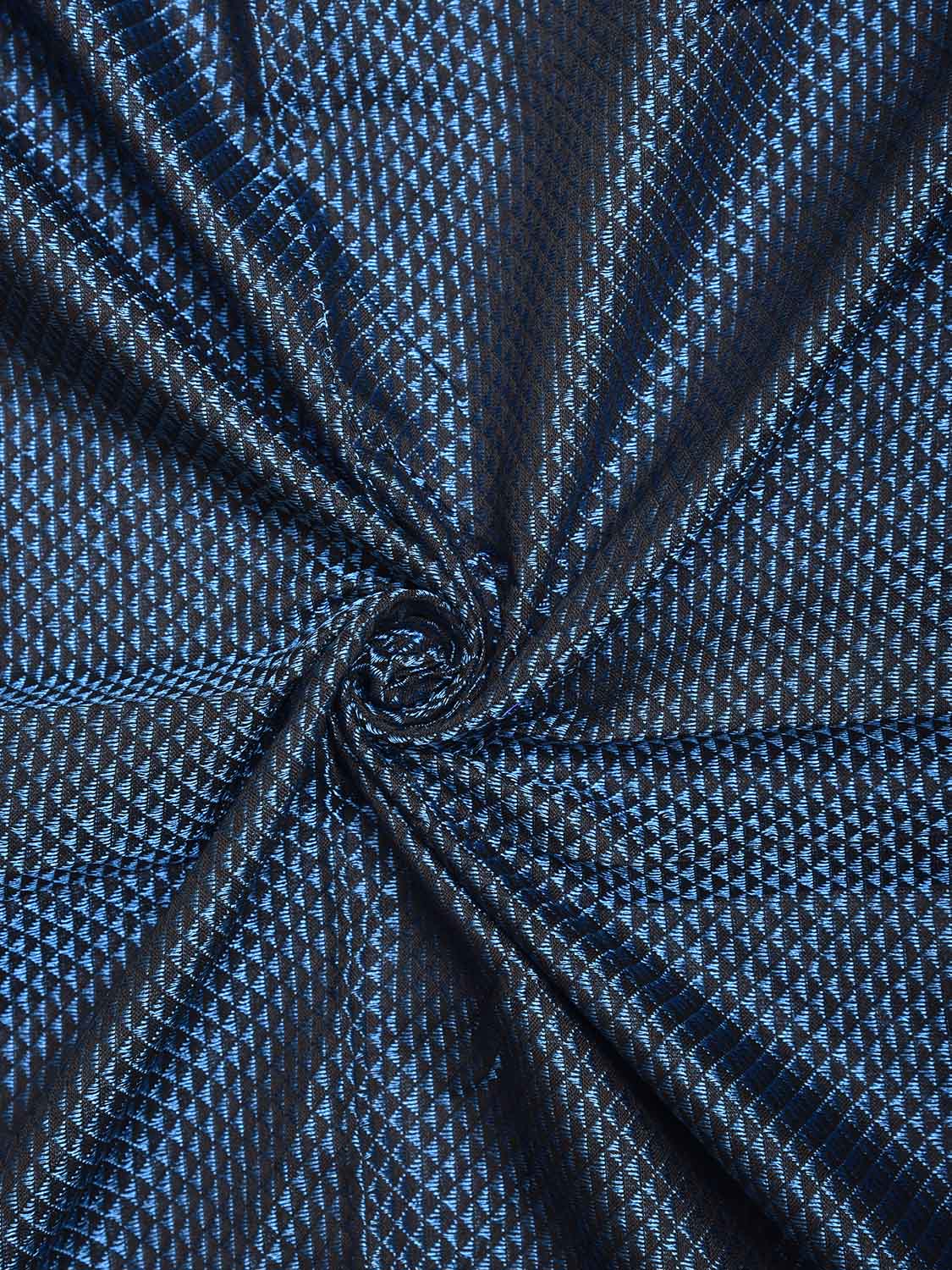 Blue and Green Jacquard Cotton Viscose Blouse with Border Design 1mt Length 45 Inches Width BL0028