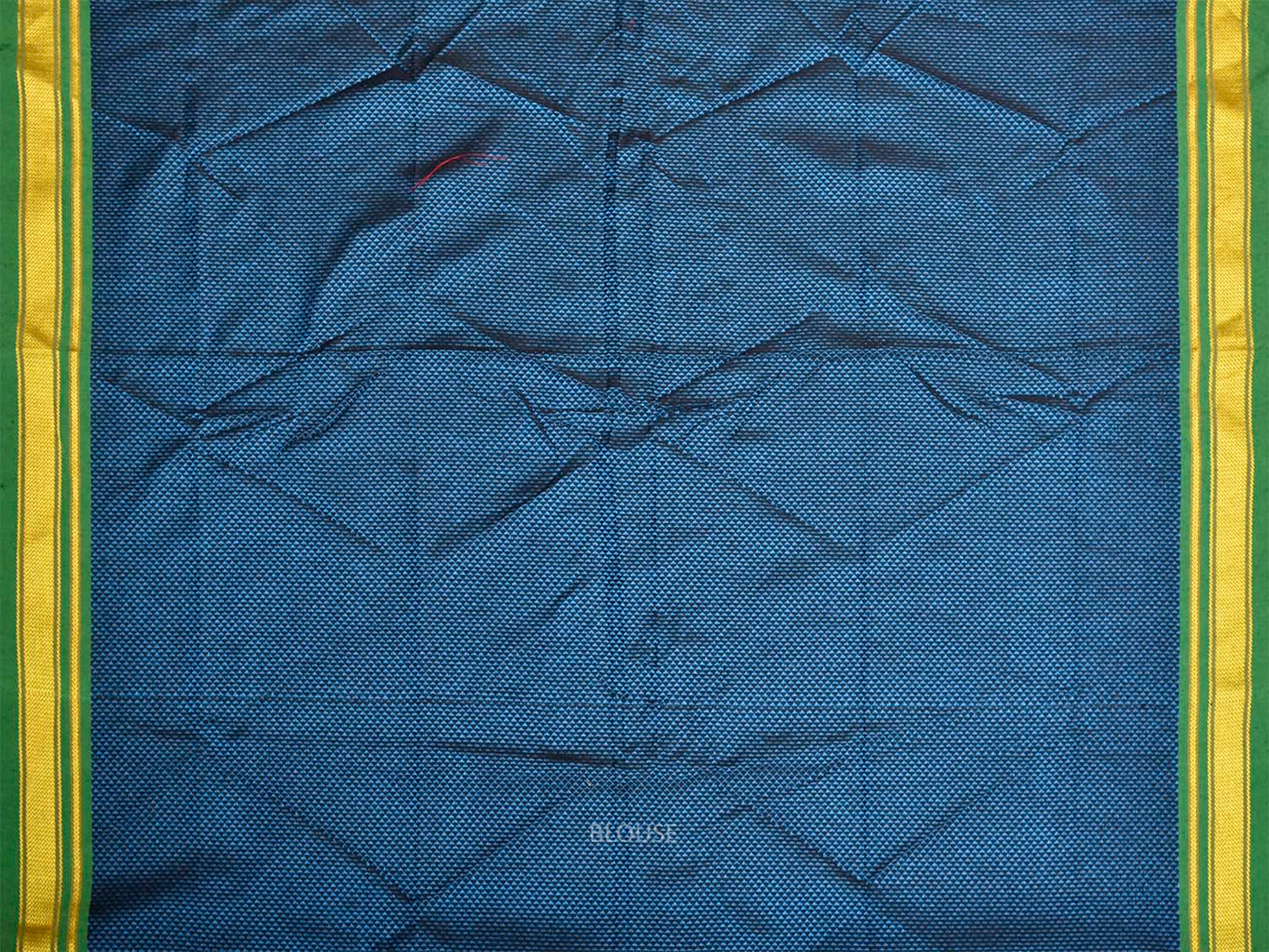 Blue and Green Jacquard Cotton Viscose Blouse with Border Design 1mt Length 45 Inches Width BL0028