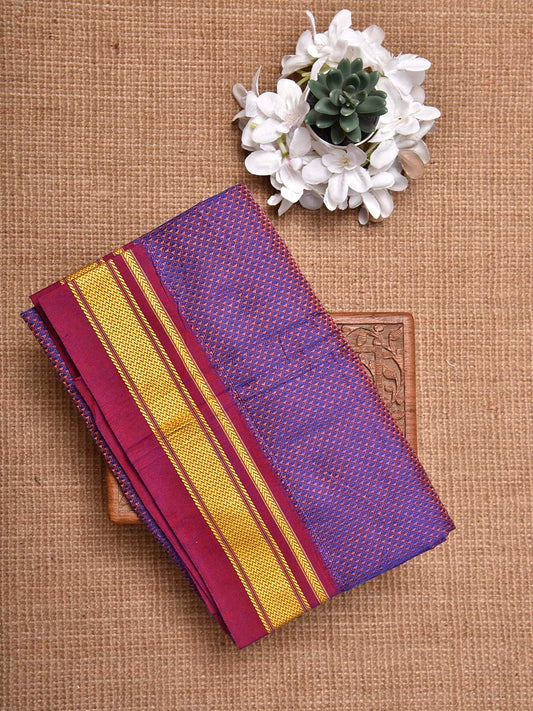 Purple and Burgundy Jacquard Cotton Viscose Blouse with Border Design 1mt Length 45 Inches Width BL0031