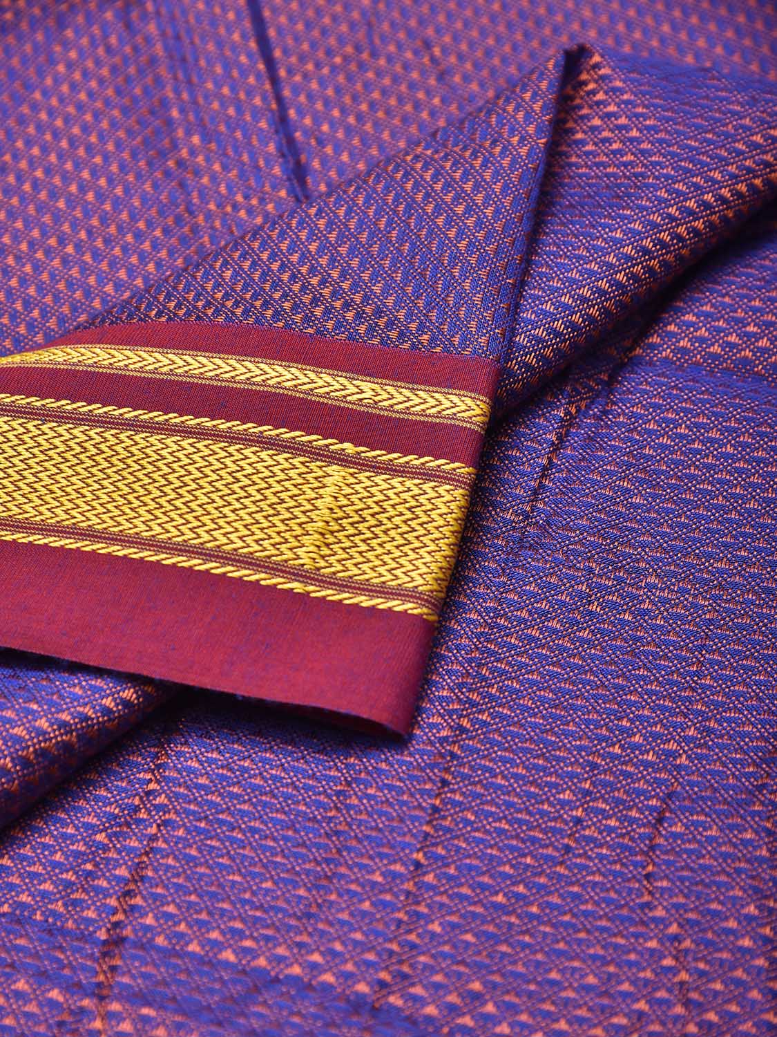 Purple and Burgundy Jacquard Cotton Viscose Blouse with Border Design 1mt Length 45 Inches Width BL0031