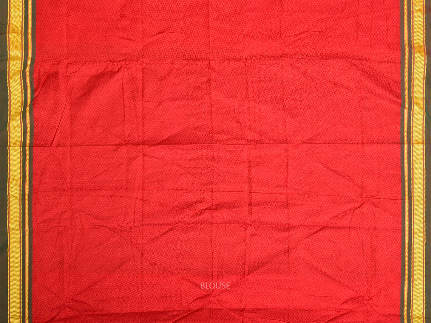 Red and Green Jacquard Cotton Viscose Blouse with Border Design 1mt Length 45 Inches Width BL0032