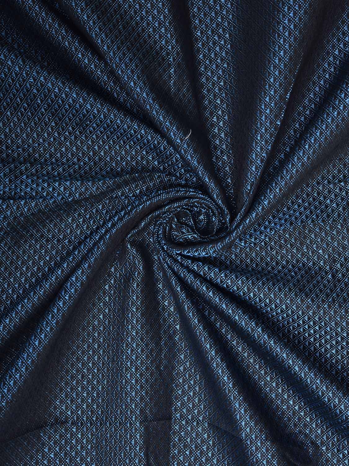 Dark Blue and Red Jacquard Cotton Viscose Blouse with Border Design 1mt Length 45 Inches Width BL0033