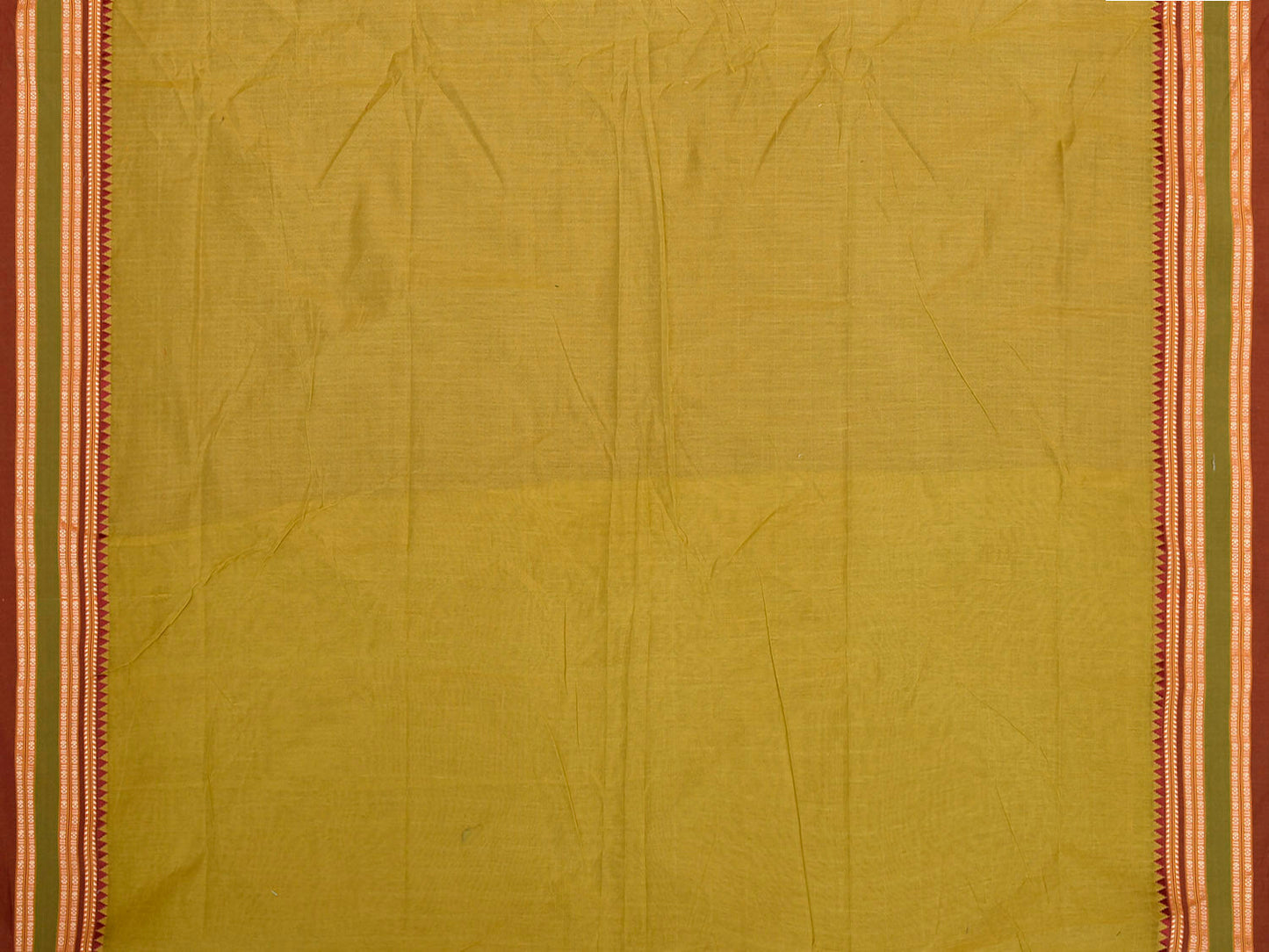 Light Green and Rust Bamboo Cotton Blouse with Plain Design Length 80cm Width 44 Inches BL0080