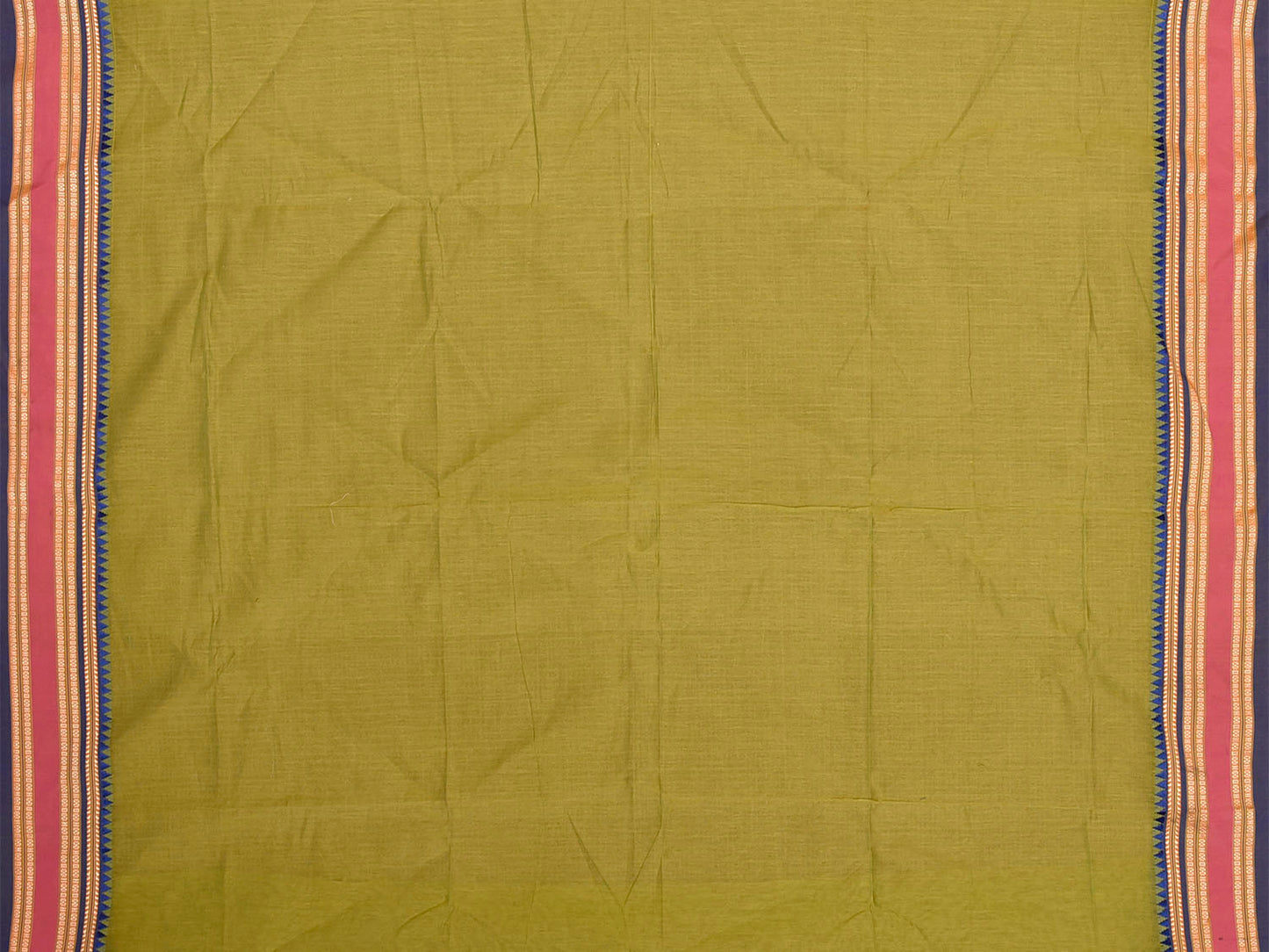 Light Green and Blue Bamboo Cotton Blouse with Checks Design Length 80cm Width 44 Inches BL0085