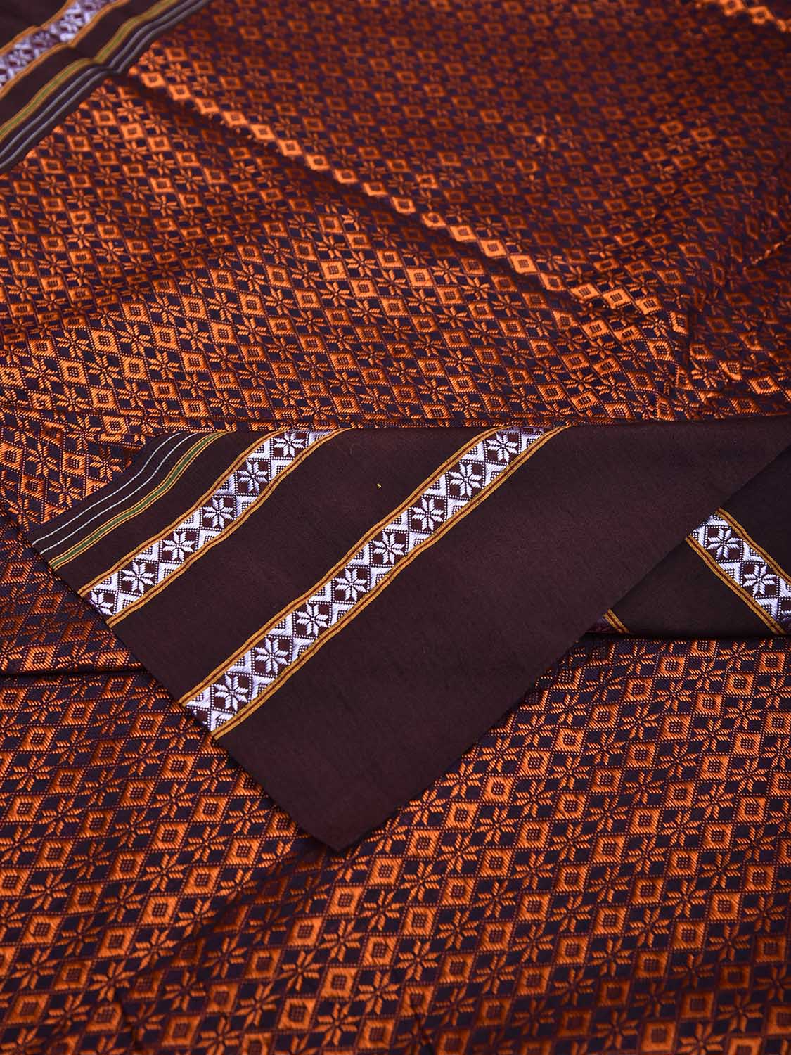 Orange and Maroon Jacquard Viscose Blouse All Over Design Length 1mt Width 31 Inches BL0095