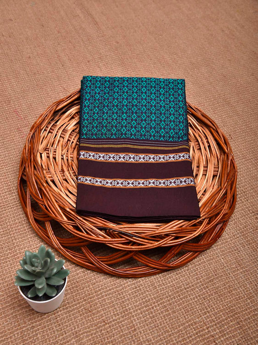 Teal and Maroon Jacquard Viscose Blouse All Over Design Length 1mt Width 31 Inches BL0096