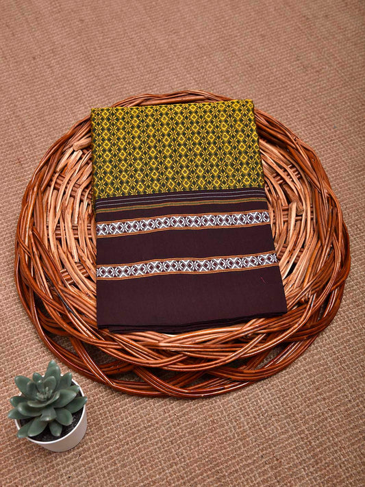 Yellow and Maroon Jacquard Viscose Blouse All Over Design Length 1mt Width 31 Inches BL0098