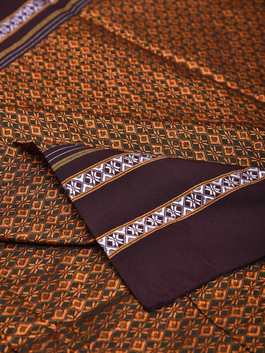 Orange and Maroon Jacquard Viscose Blouse All Over Design Length 1mt Width 31 Inches BL0099