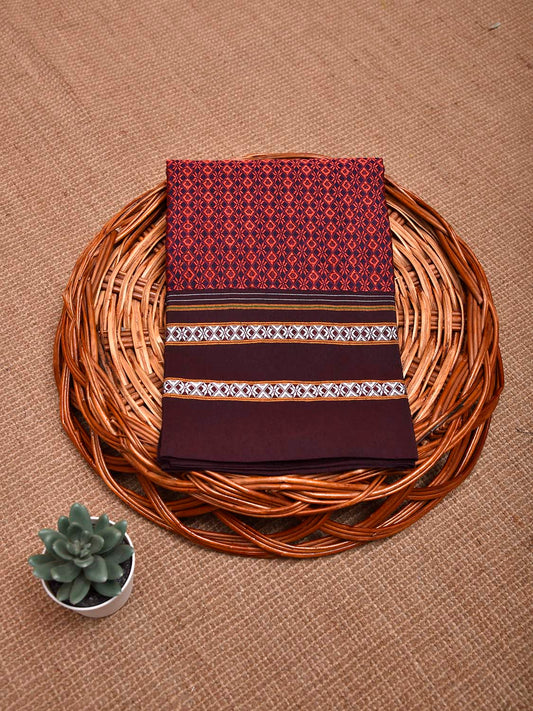 Red and Maroon Jacquard Viscose Blouse All Over Design Length 1mt Width 31 Inches BL0100