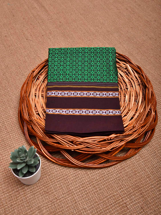 Green and Maroon Jacquard Viscose Blouse All Over Design Length 1mt Width 31 Inches BL0103