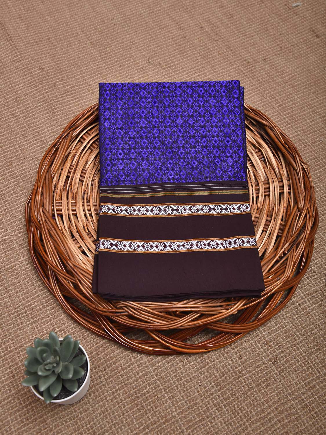 Dark Blue and Maroon Jacquard Viscose Blouse All Over Design Length 1mt Width 31 Inches BL0104