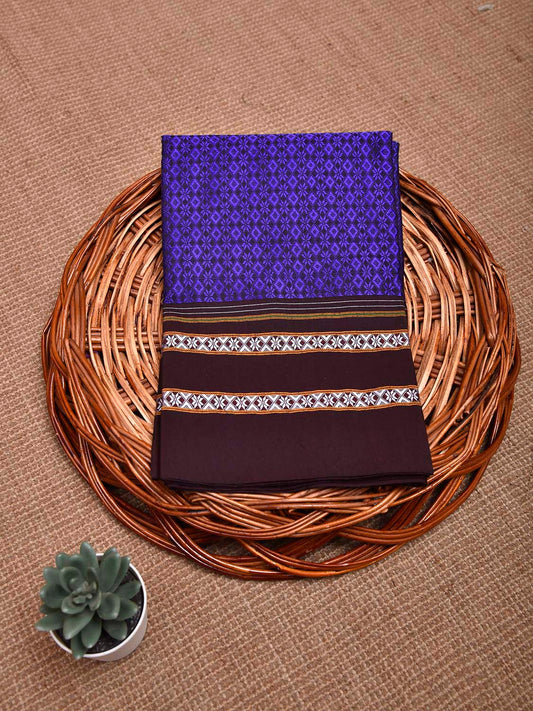 Dark Blue and Maroon Jacquard Viscose Blouse All Over Design Length 1mt Width 31 Inches BL0104