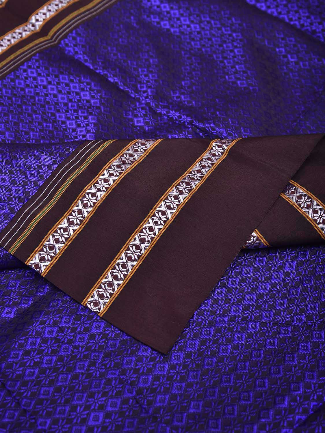 Dark Blue and Maroon Jacquard Viscose Blouse All Over Design Length 1mt Width 31 Inches BL0104