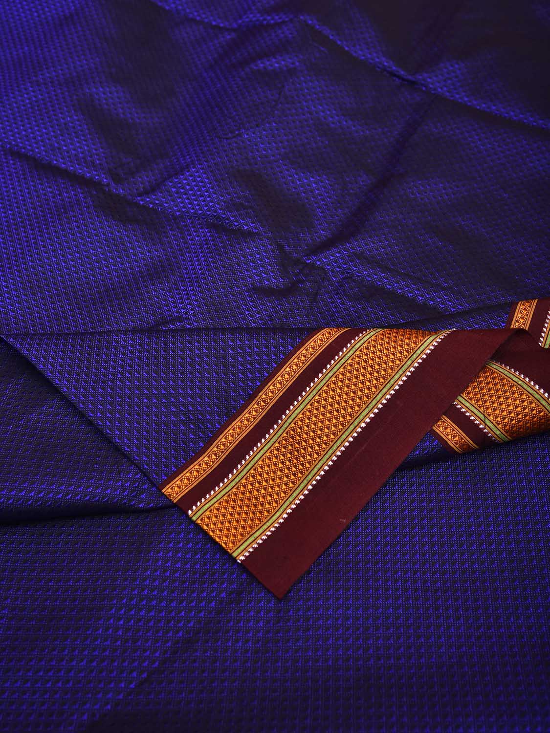 Dark Blue and Maroon Jacquard Viscose Blouse with Border Design Length 1mt Width 31 Inches BL0107