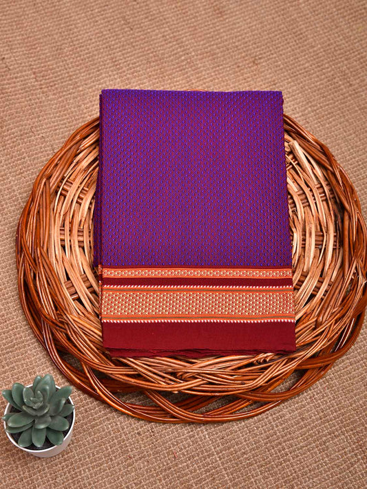 Purple and Maroon Jacquard Viscose Blouse with Border Design Length 1mt Width 31 Inches BL0109