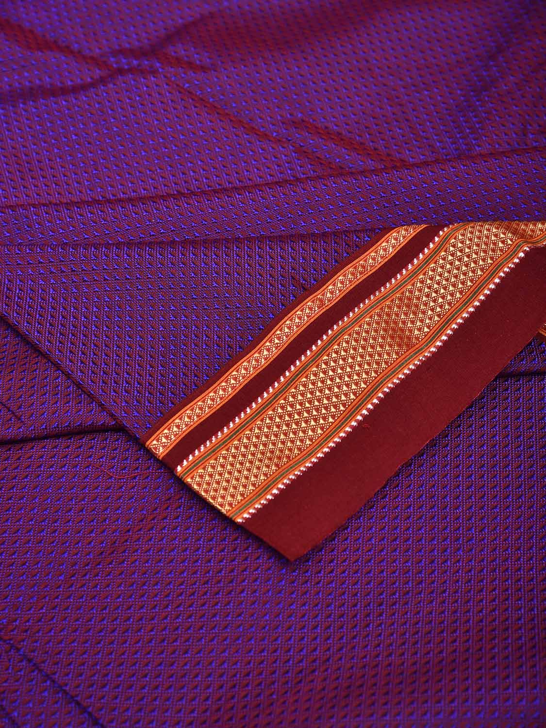 Purple and Maroon Jacquard Viscose Blouse with Border Design Length 1mt Width 31 Inches BL0109