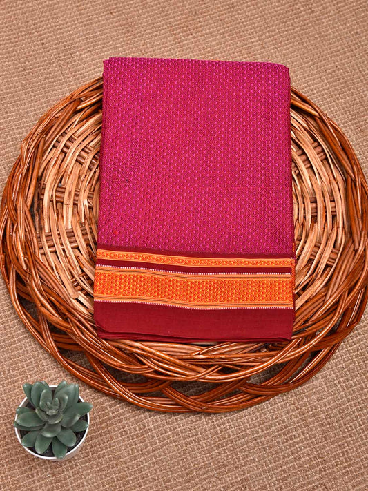 Pink and Maroon Jacquard Viscose Blouse with Border Design Length 1mt Width 31 Inches BL0114