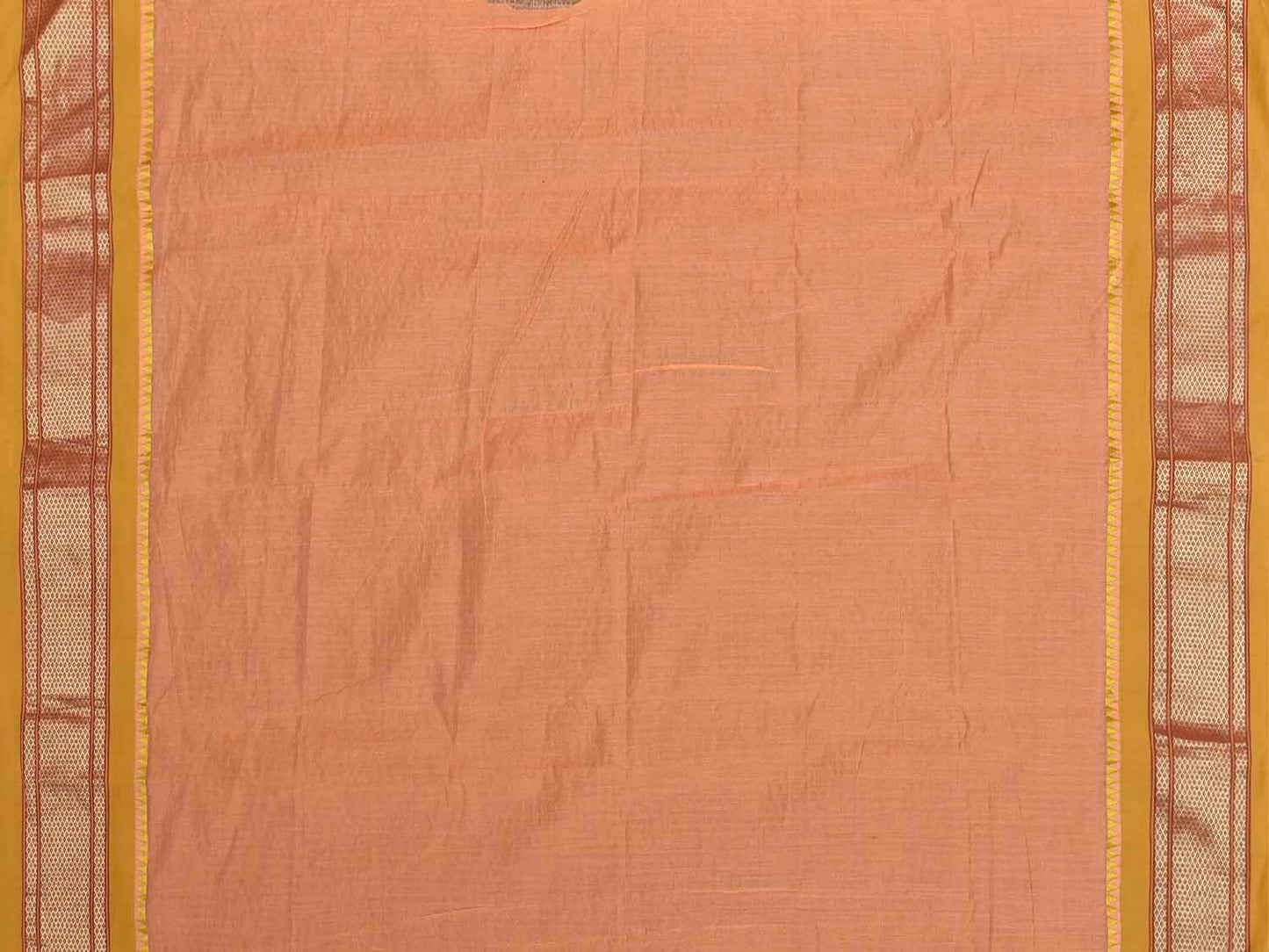 Peach and Olive Bamboo Cotton Blouse with Checks Design Length 68cm Width 44 Inches BL0118