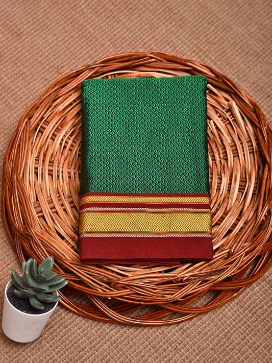 Green and Maroon Jacquard Viscose Blouse with Contrast Border Design Length 1mt Width 31 Inches BL0174