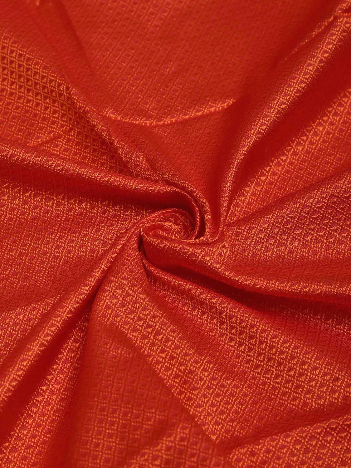 Orange and Maroon Jacquard Viscose Blouse with Contrast Border Design Length 1mt Width 31 Inches BL0175